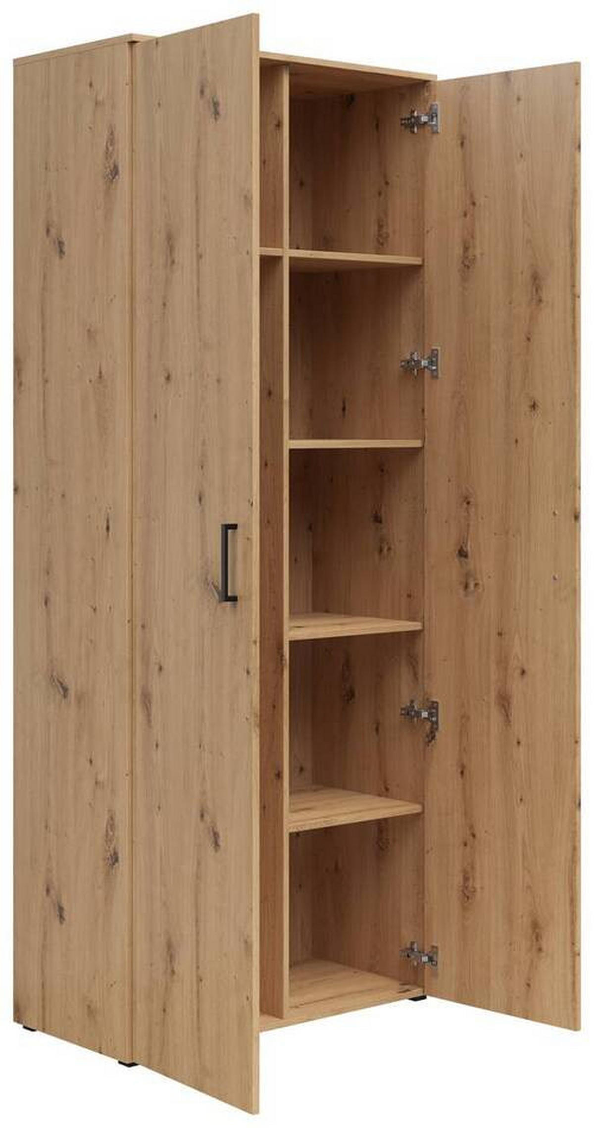 VÍCEÚČELOVÁ SKŘÍŇ, dub artisan, 80/195/40 cm - černá/antracitová, Moderní, kompozitní dřevo/plast (80/195/40cm) - Carryhome