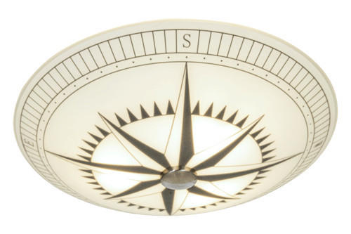 TAKLAMPA  - vit/aluminiumfärgad, Klassisk, metall/glas (50/19/50cm)
