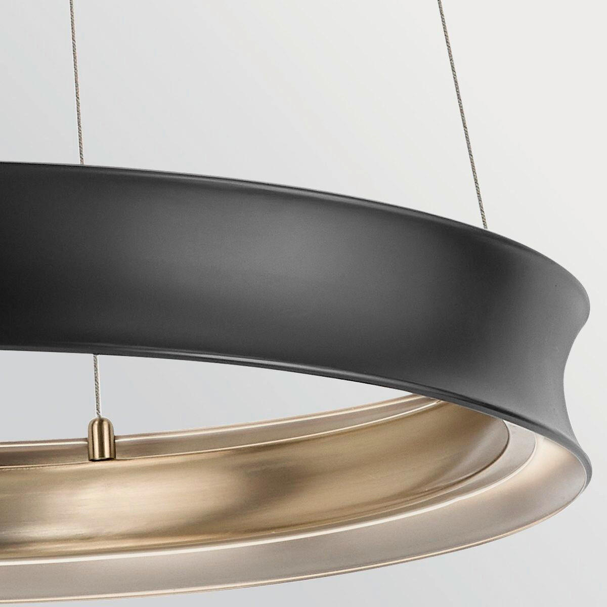 LED-HÄNGELEUCHTE Kichler 95/74,8 cm  - Champagner/Schwarz, Design, Metall (95/74,8cm) - Elstead Lighting