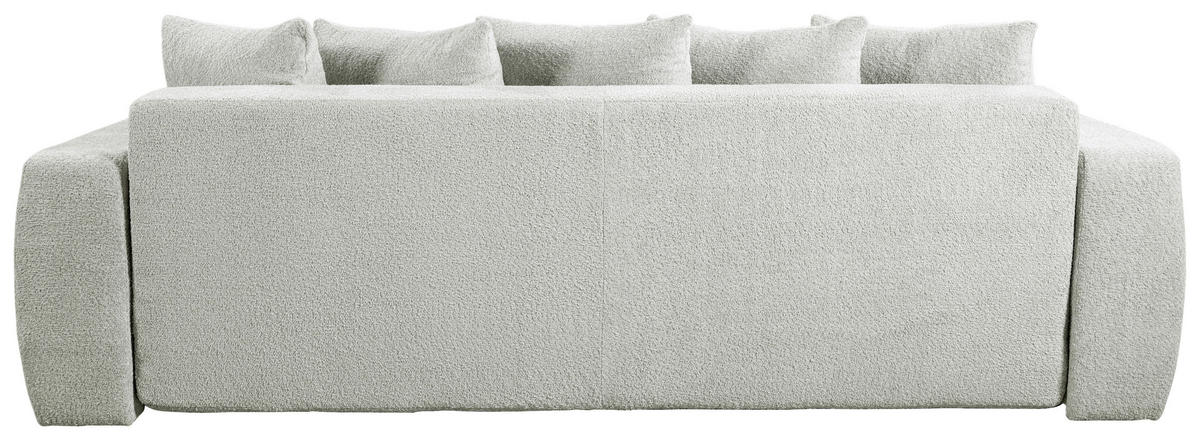 SCHLAFSOFA in Struktur, Bouclé Creme  - Creme/Schwarz, Basics, Kunststoff/Textil (250/86/140cm) - Livetastic