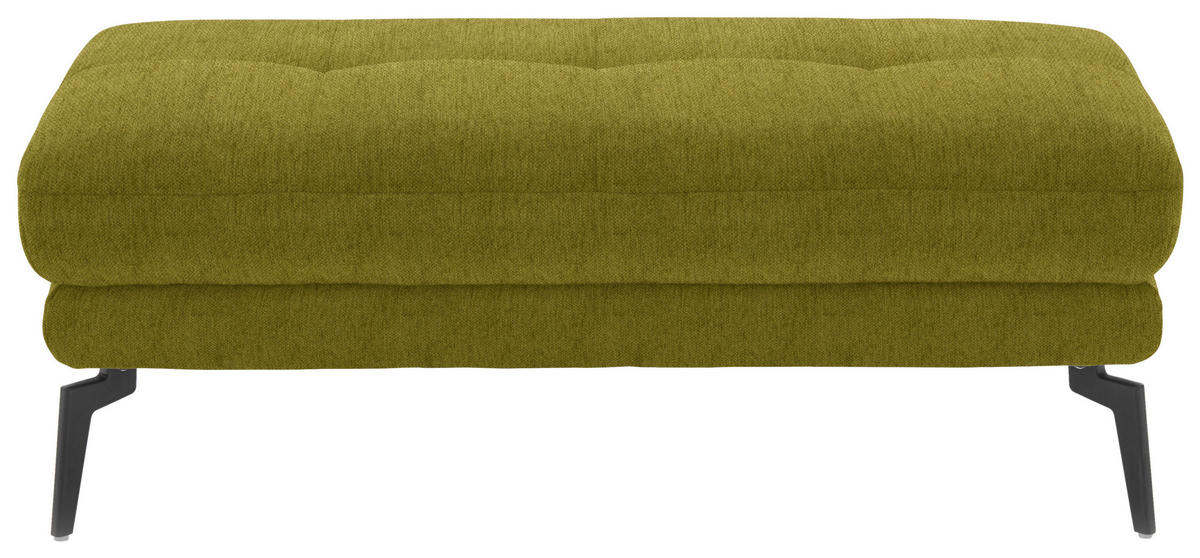 HOCKER in Textil Grün  - Schwarz/Grün, Design, Textil/Metall (132/45/68cm) - Beldomo Style