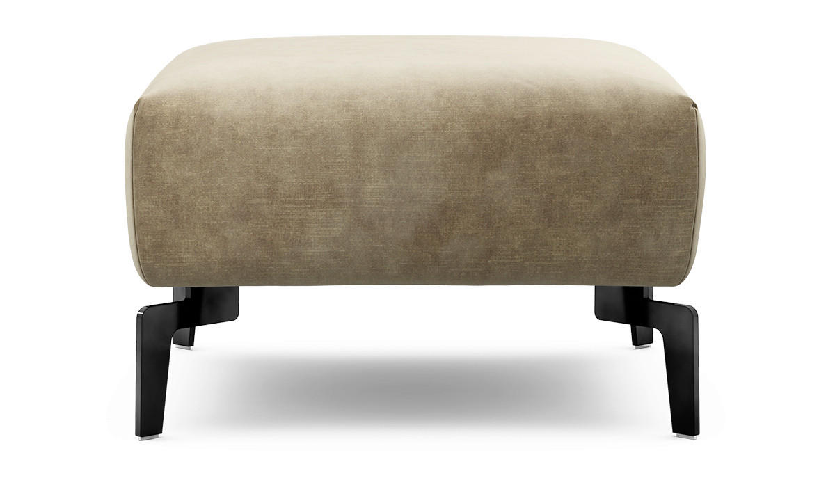 HOCKER Samt Sandfarben  - Sandfarben/Schwarz, Design, Textil/Metall (70/70/46cm) - SENSOO