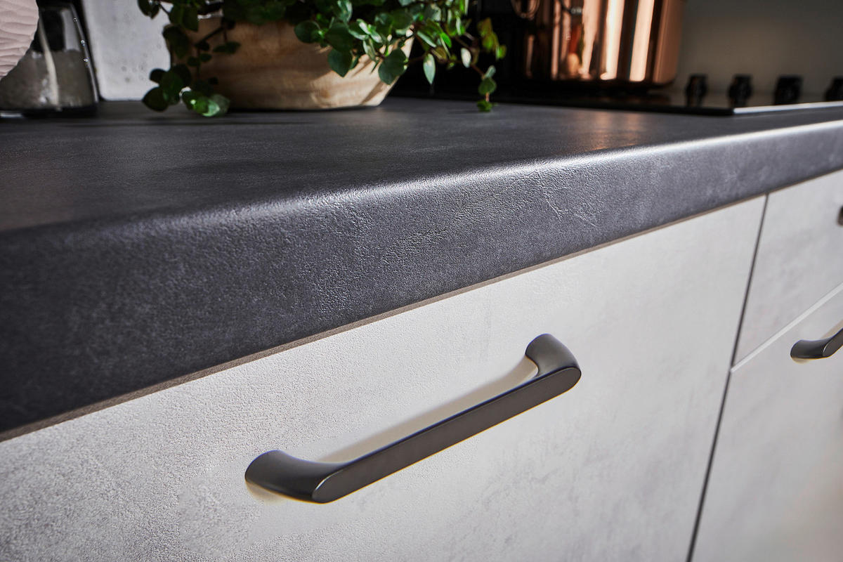 KÜCHENLEERBLOCK 240 cm   in Graphitfarben, Weiß, Hellgrau  - Hellgrau/Schwarz, Design, Holzwerkstoff/Metall (240cm) - Pino