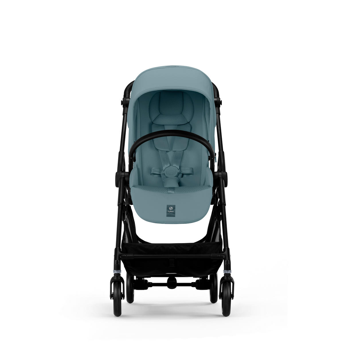 KINDERWAGEN  Melio Carbon  Stormy Blue  - Pastellblau/Schwarz, Basics, Textil/Metall (82-91/49/96,5-107cm) - cybex GOLD