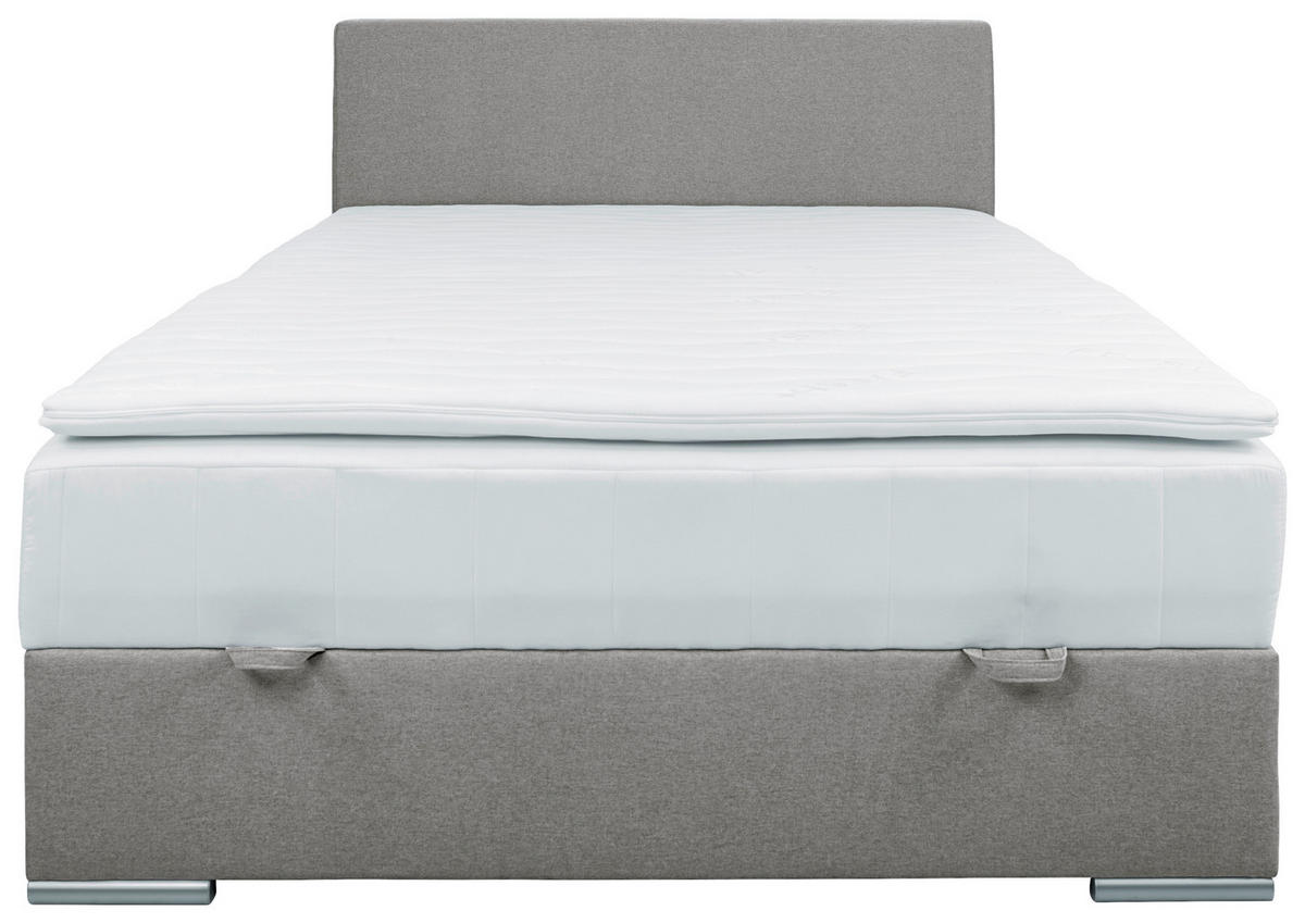 POSTELJA Z VZMETNICO 90 cm   x 200 cm  , tekstil svetlo siva  - barve kroma/svetlo siva, Konvencionalno, umetna masa/tekstil (90/200cm) - Carryhome