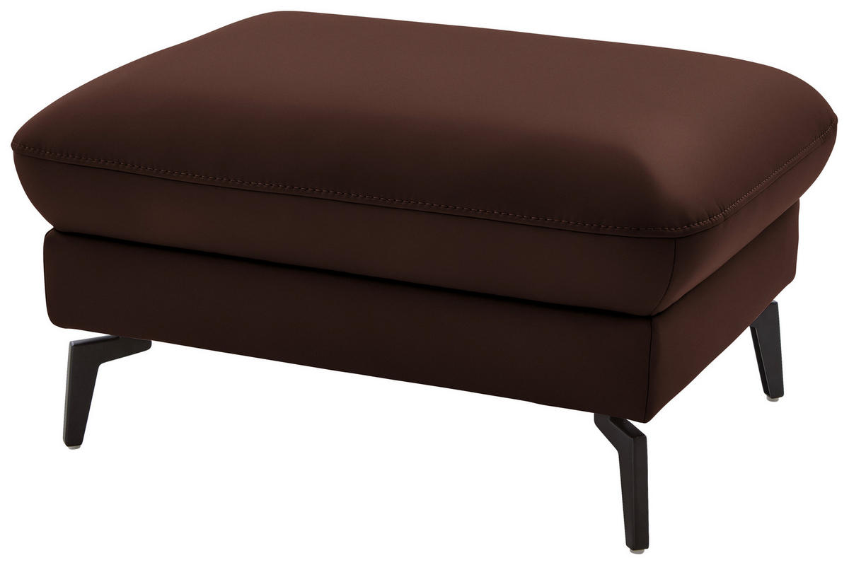 ECKSOFA in Echtleder Braun  - Schwarz/Braun, Natur, Leder/Metall (168/281cm) - Valdera