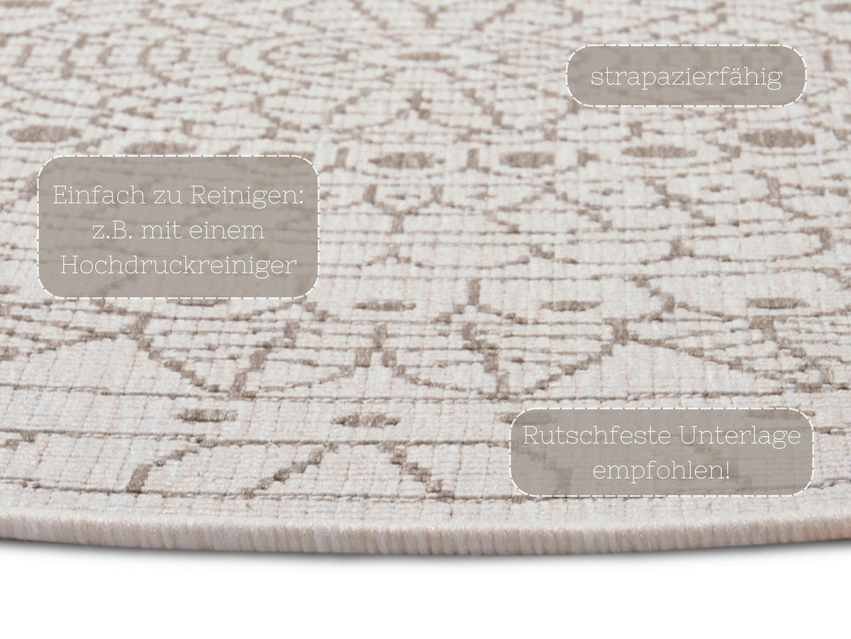 OUTDOORTEPPICH 240 cm Twin Creme, Cappuccino  - Creme/Cappuccino, Design, Kunststoff (240cm)
