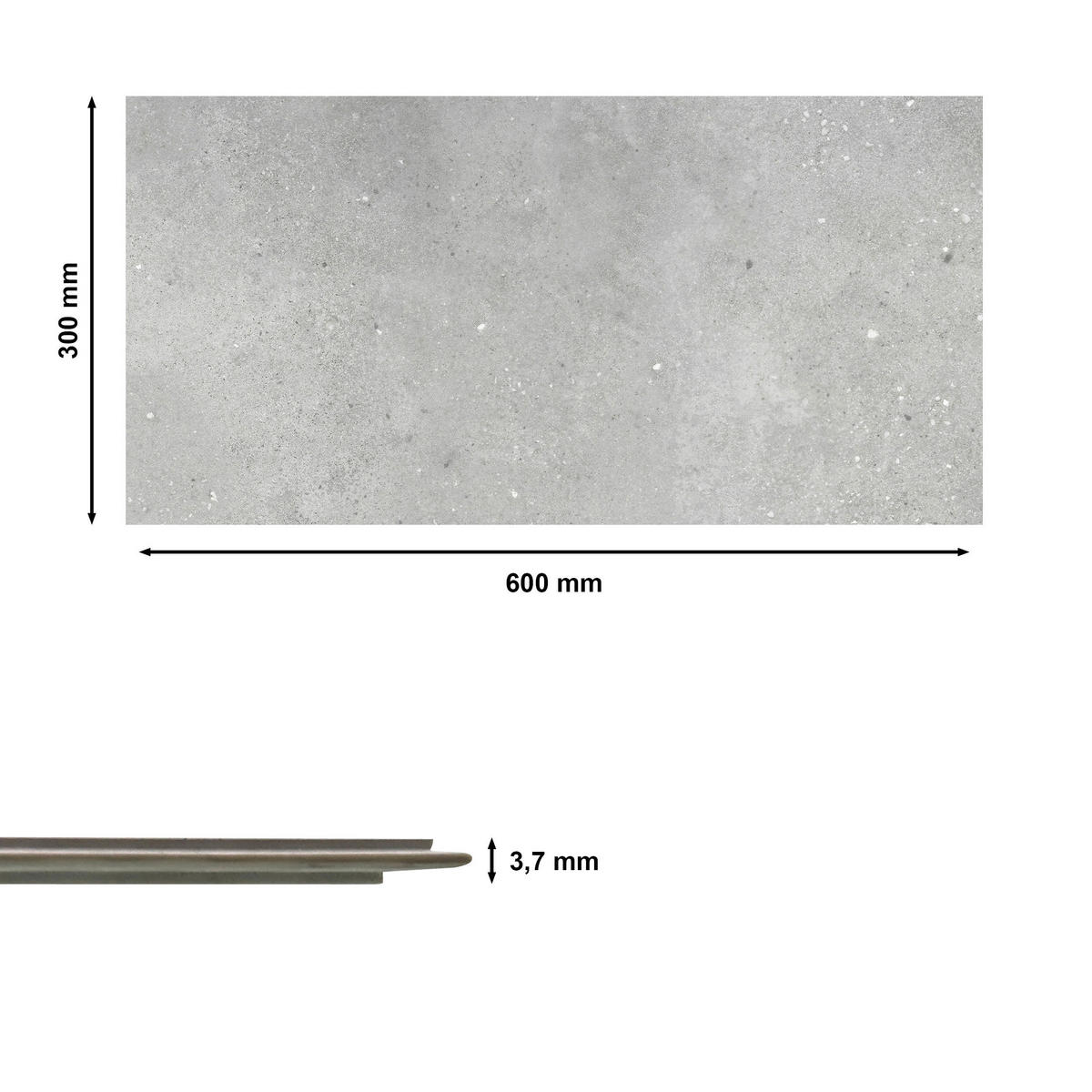 Vinyl für die Wand  - Hellgrau, MODERN, Kunststoff (60/30/0,37cm)