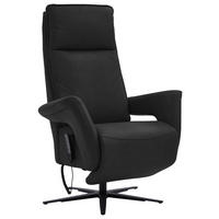 RELAXSESSEL in Leder Schwarz  - Schwarz, Design, Leder/Metall (83/123/87cm) - Valdera