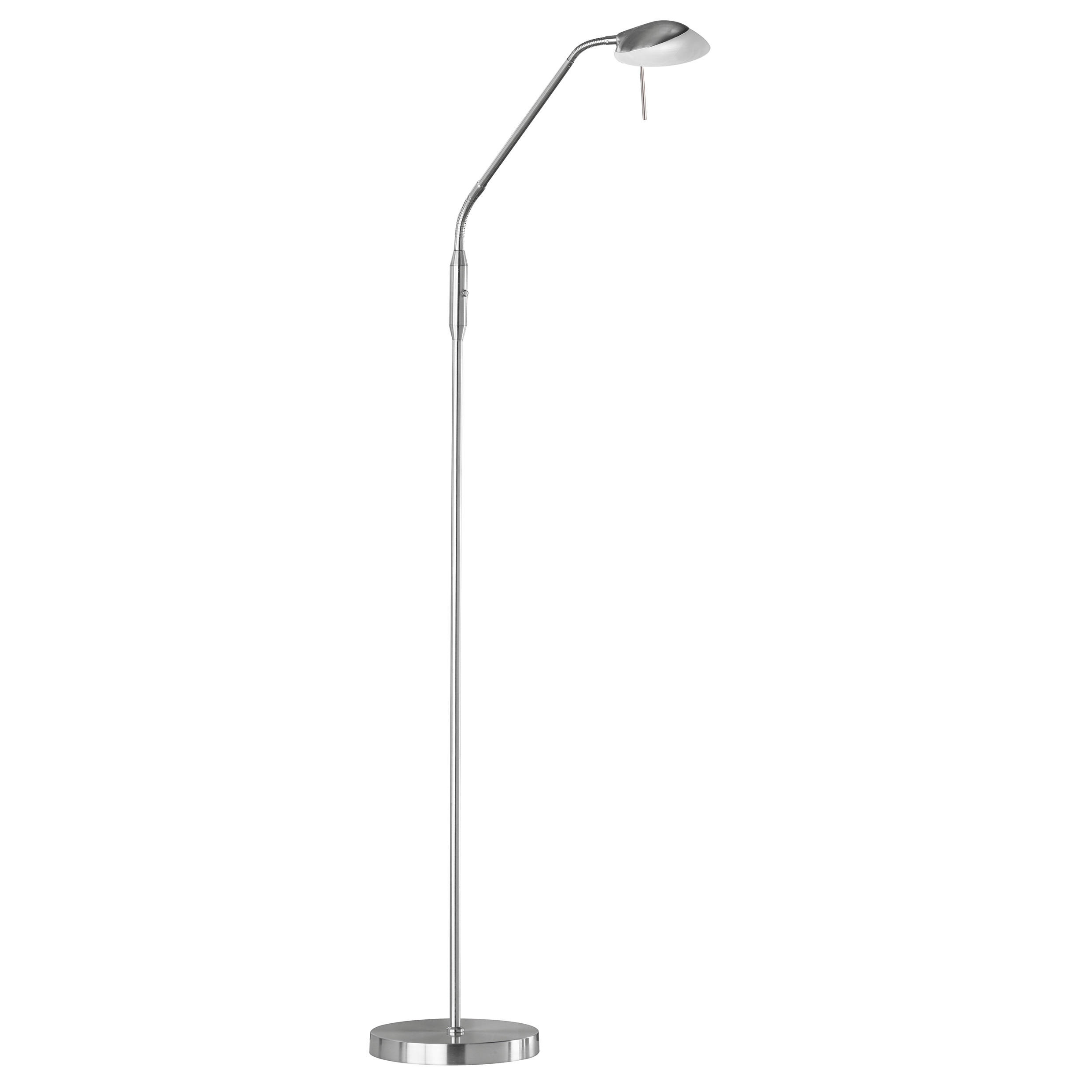 STOJACIA LED LAMPA, 23/160 cm  - niklová, Design, kov/sklo (23/160cm) - Fischer & Honsel