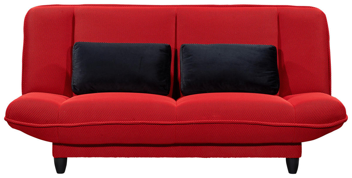 SCHLAFSOFA in Webstoff Rot  - Rot/Schwarz, Konventionell, Kunststoff/Textil (200/88/90cm) - MID.YOU