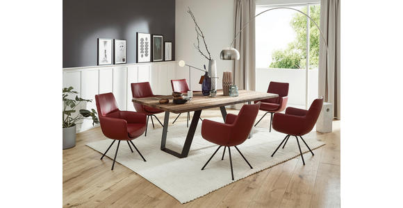 ARMLEHNSTUHL  Beinauswahl, Lederauswahl, Typenauswahl, Sitzfläche 360° drehbar   - Dunkelgrau/Schwarz, Design, Leder/Metall (60/90/61cm) - Dieter Knoll