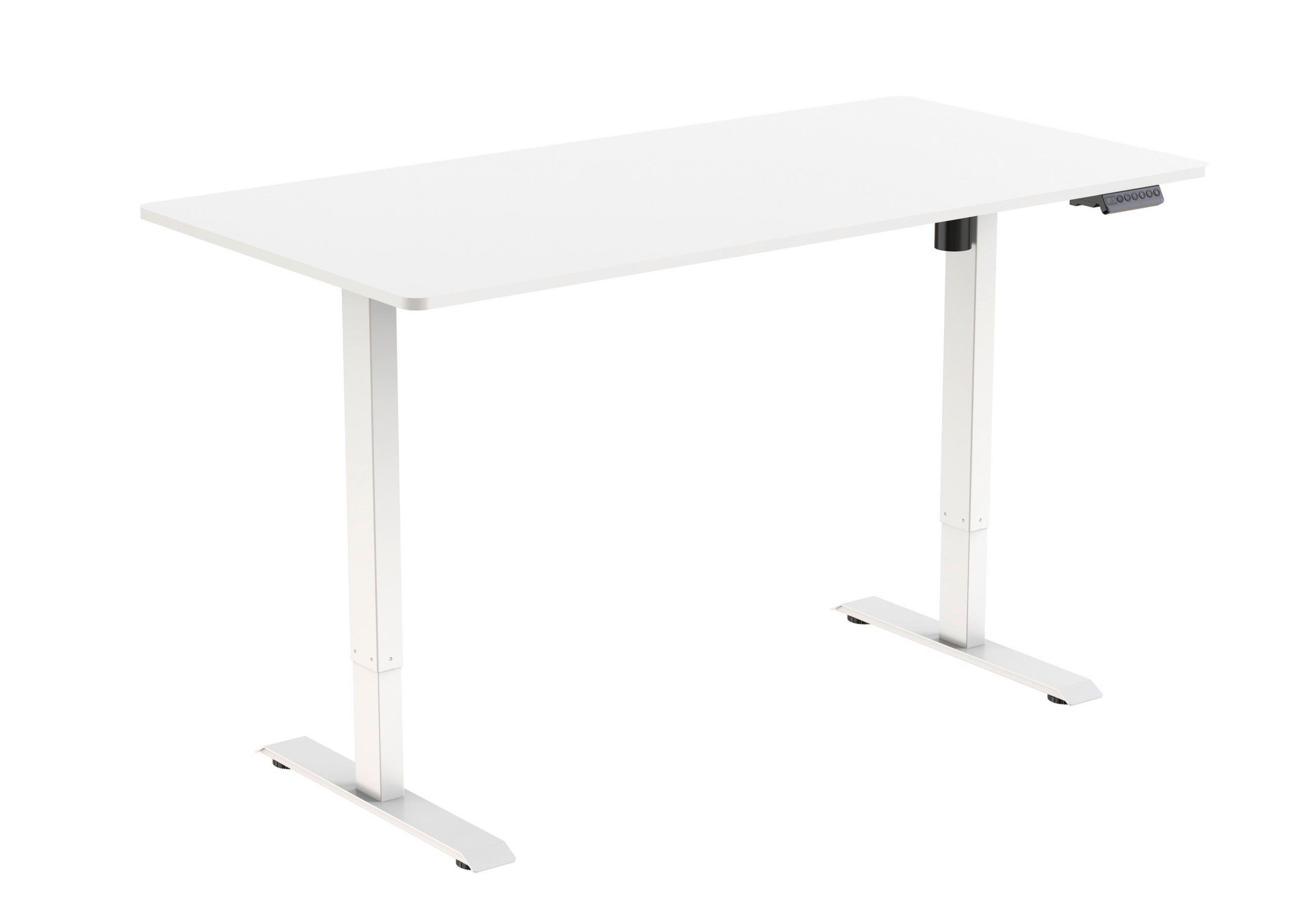 SCHREIBTISCH 160/80/73-123 cm Weiß höhenverstellbar  - Weiß, MODERN, Holzwerkstoff/Metall (160/80/73-123cm) - Livetastic