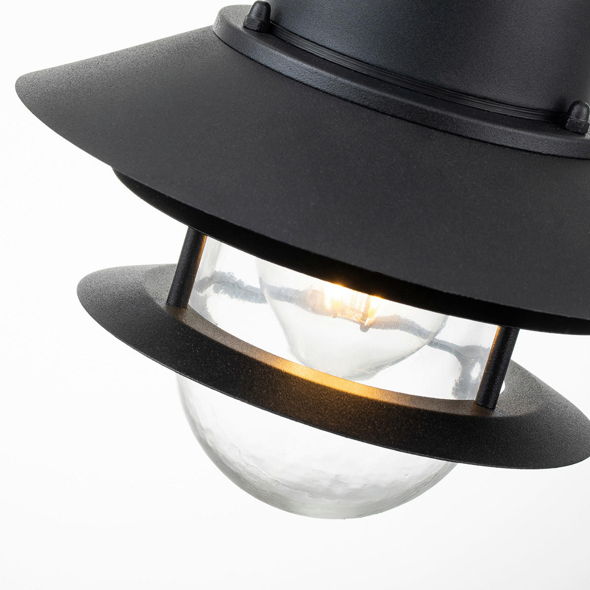AUSSENHÄNGELEUCHTE Copenhagen 22/25.1 cm  - Schwarz, Konventionell, Glas/Metall (22/25.1cm) - Elstead Lighting