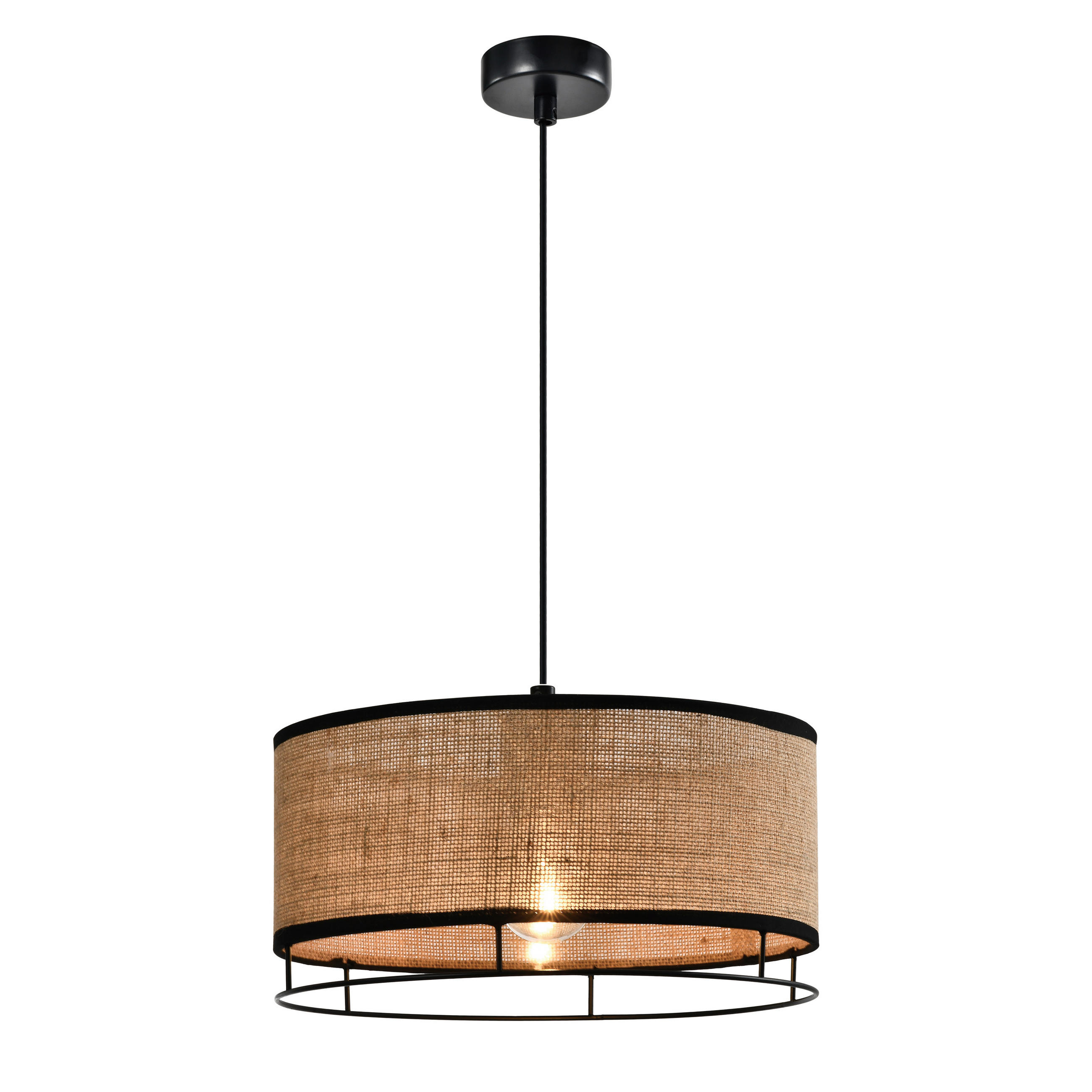 PENDELLAMPA Ardi 30/30/100 cm  - beige/svart, Trend, metall/plast (30/30/100cm)
