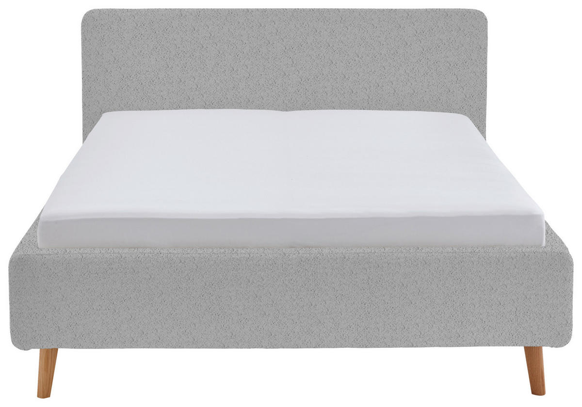 POLSTERBETT 180/200 cm  in Grau  - Eichefarben/Birkefarben, Design, Holz/Textil (180/200cm) - MID.YOU