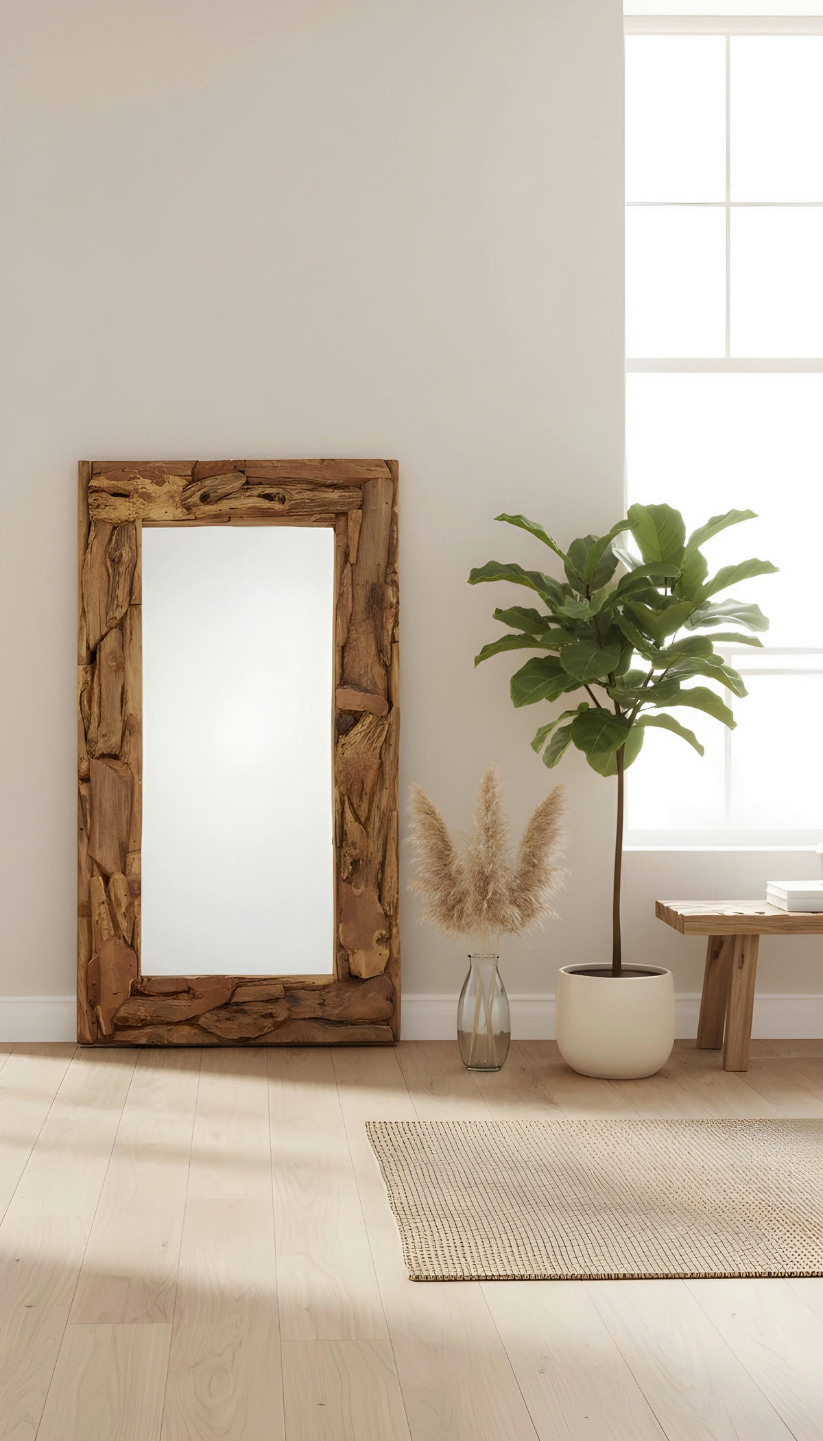 WANDSPIEGEL 100/180/7 cm    in rechteckig  - Teakfarben, LIFESTYLE, Glas/Holz (100/180/7cm) - Landscape