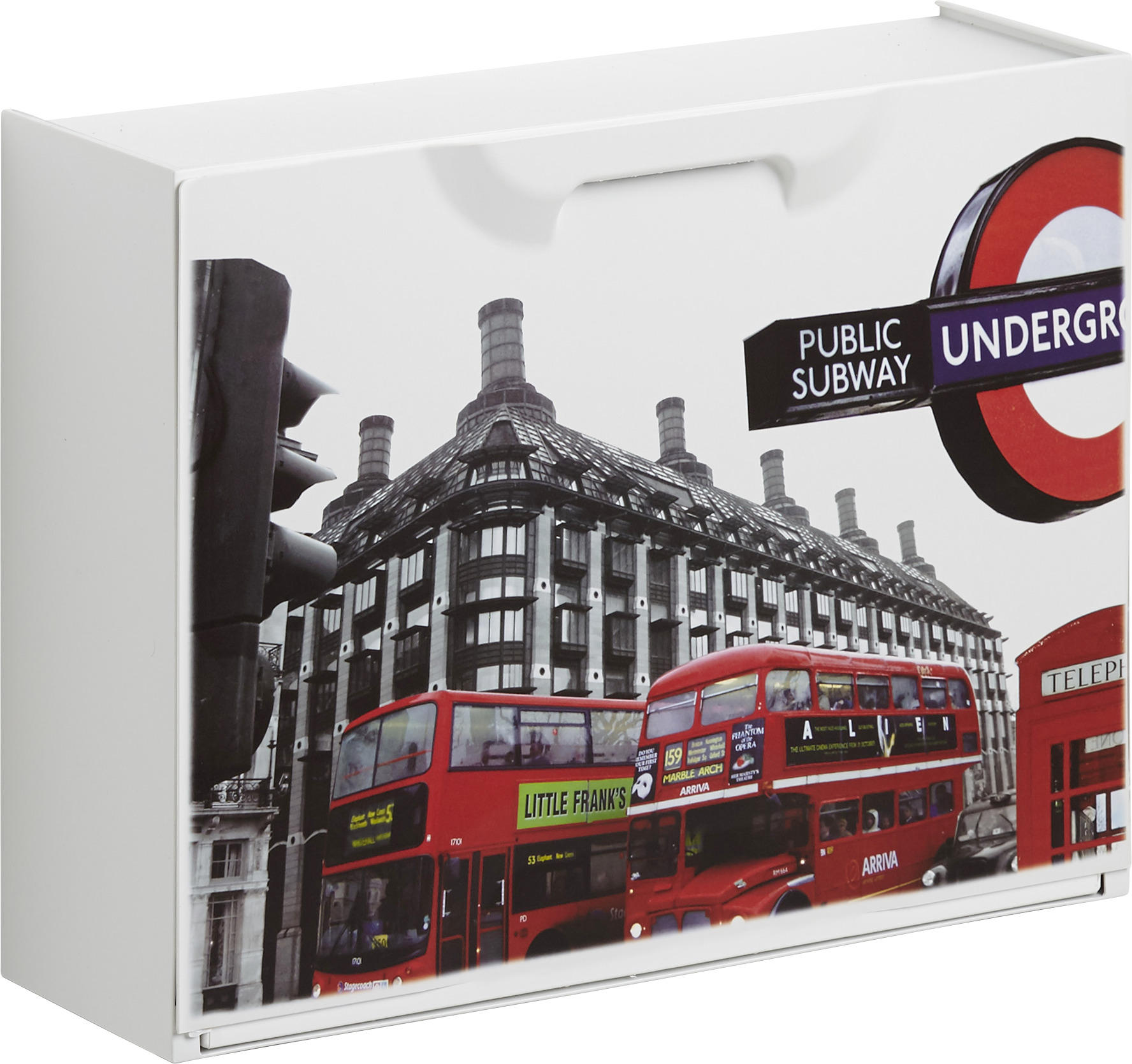 Schuhkipper London 2 1 Klappe Weiß B: 51 Cm