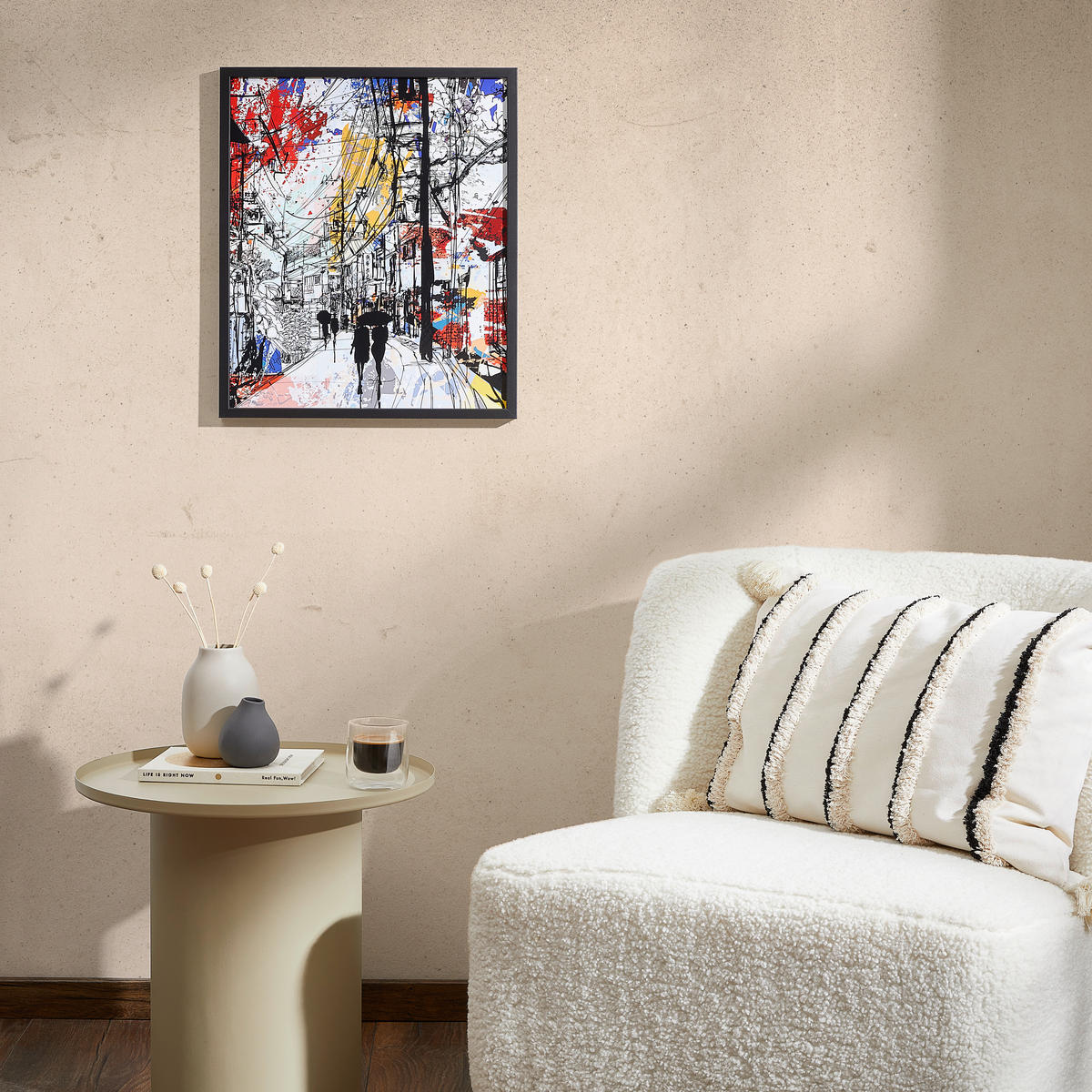 KUNSTDRUCK Abstraktes  - Rot/Schwarz, Trend, Papier/Holzwerkstoff (42/52cm) - Monee