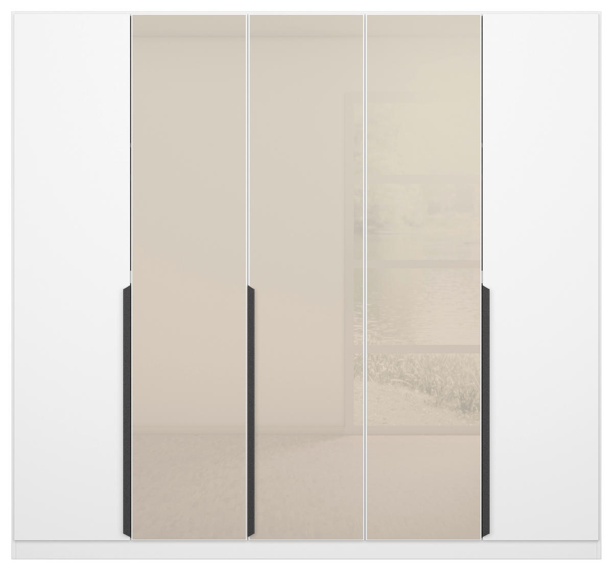 DREHTÜRENSCHRANK  in Weiß, Champagner  - Champagner/Weiß, MODERN, Glas/Holzwerkstoff (225/210/54cm) - Rauch Möbel