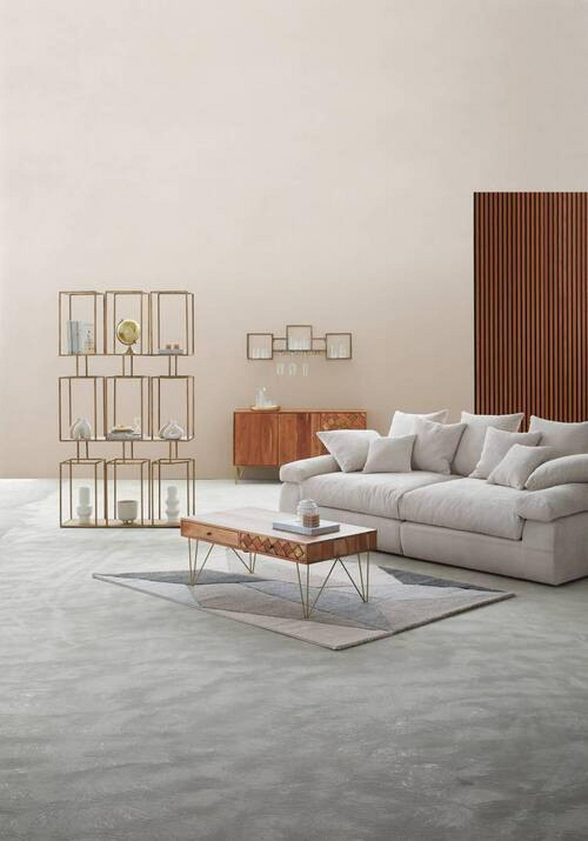BIGSOFA Cord Naturfarben  - Schwarz/Naturfarben, Design, Kunststoff/Textil (260/90/140cm) - Ambia Home