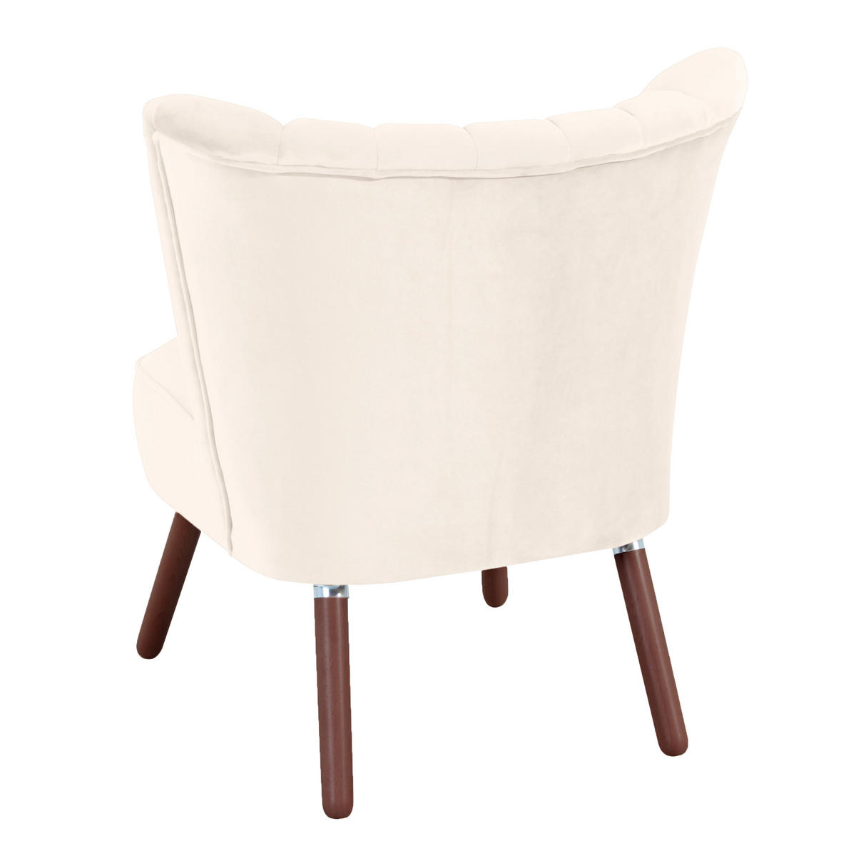 SESSEL in Samt, Velours Creme, Nussbaumfarben  - Nussbaumfarben/Creme, Design, Holz/Textil (70/80/66cm) - Max Winzer