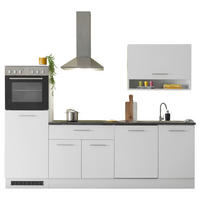 BLOK KUHINJA BEZ APARATA  siva, bijela  - bijela/siva, Konvencionalno, drvni materijal/metal (260cm) - MID.YOU