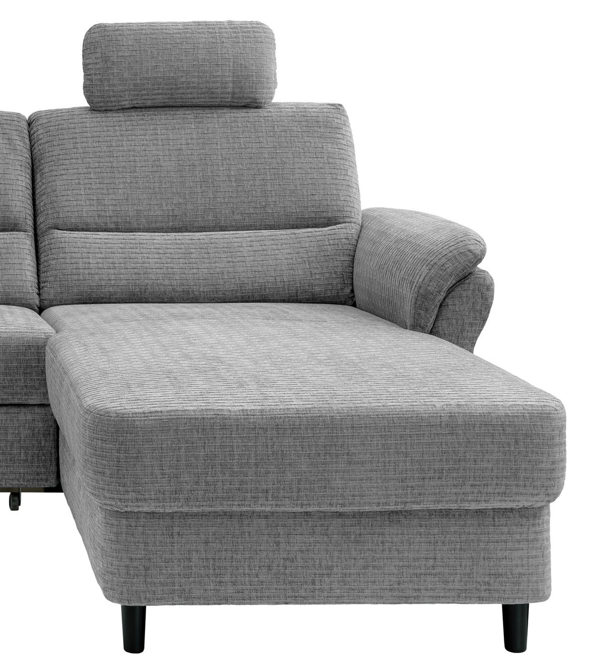ECKSOFA in Mikrofaser Grau  - Schwarz/Grau, Modern, Holz/Textil (279/176cm) - Livetastic