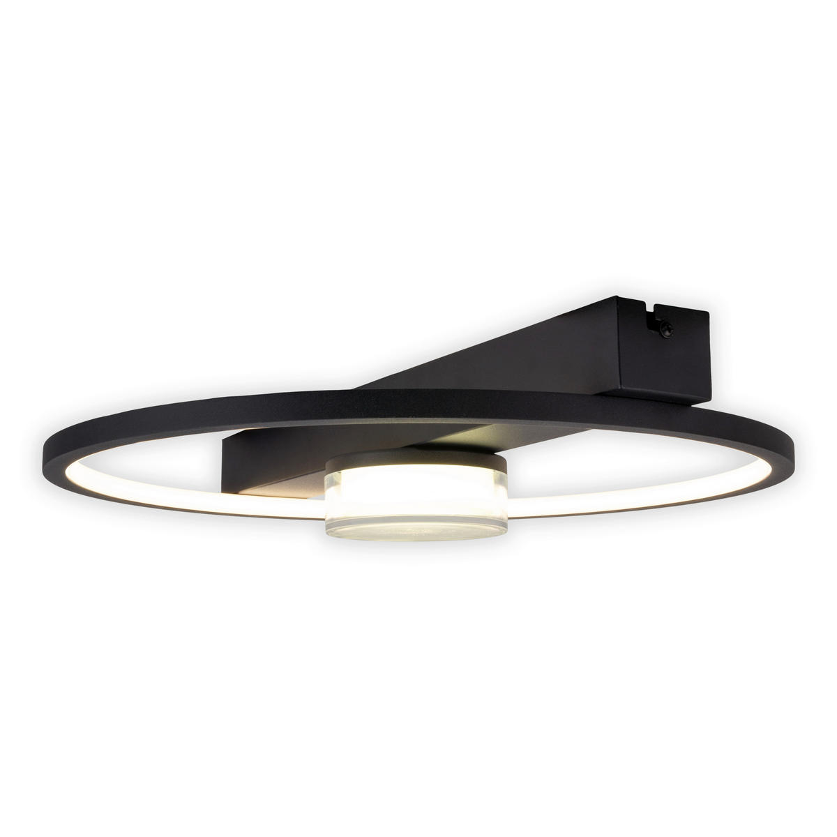 LED-DECKENLEUCHTE CIMO 40/38.5/8 cm   - Schwarz/Weiß, KONVENTIONELL, Kunststoff/Metall (40/38.5/8cm) - Näve