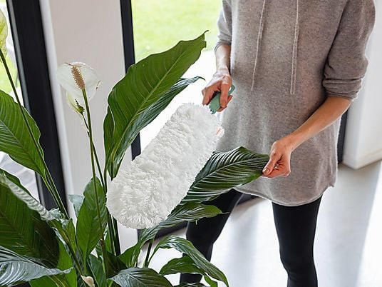 STAUBWEDEL - Türkis/Weiß, KONVENTIONELL, Kunststoff/Textil (55/12/3cm) - Leifheit