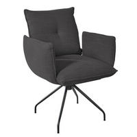 ARMLEHNSTUHL  in Stahl Struktur  - Anthrazit/Schwarz, Design, Textil/Metall (65/90/70cm) - Dieter Knoll