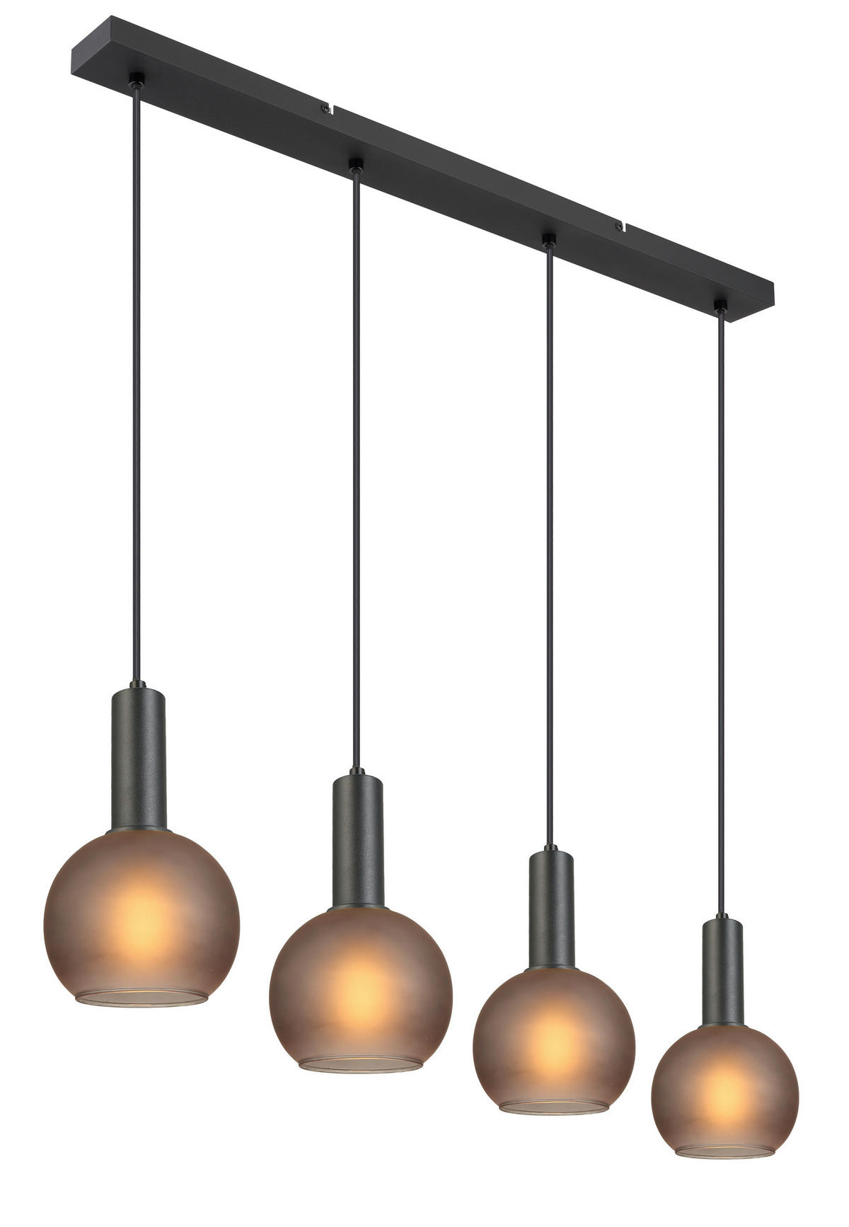 HÄNGELEUCHTE 95/15/120 cm   - Schwarz/Grau, Trend, Glas/Metall (95/15/120cm) - Novel