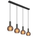 HÄNGELEUCHTE 95/15/120 cm  - Schwarz/Grau, Trend, Glas/Metall (95/15/120cm) - Novel