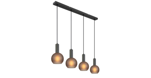 HÄNGELEUCHTE 95/15/120 cm  - Schwarz/Grau, Trend, Glas/Metall (95/15/120cm) - Novel