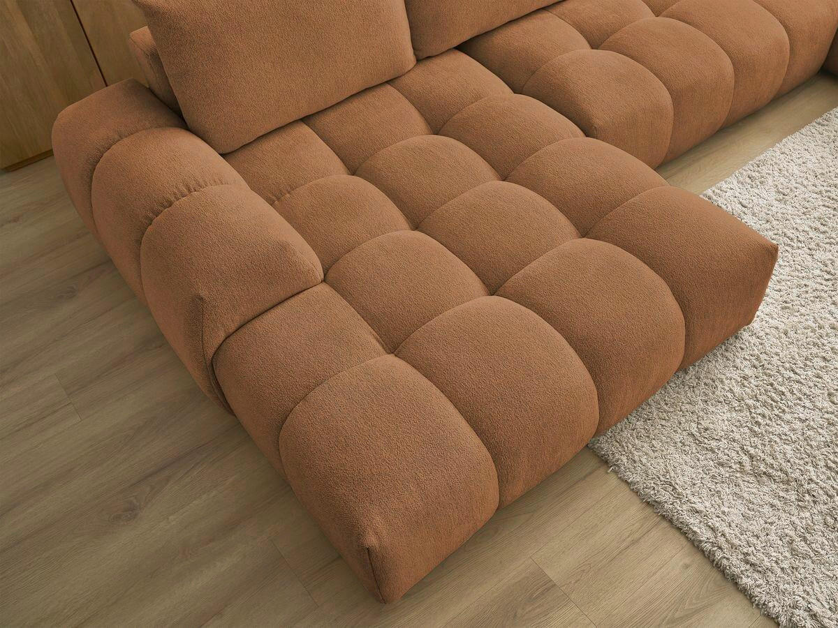 ECKSCHLAFSOFA EVEREST  mit Rücken echt, Armteil links, Armteil rechts Flachgewebe Orange  - Schwarz/Orange, MODERN, Kunststoff/Textil (198/423/212cm)