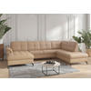 WOHNLANDSCHAFT in Vliesstoff Kombination Echtleder/Stoff Cappuccino  - Schwarz/Cappuccino, MODERN, Leder/Textil (164/319/212cm) - Sit & More
