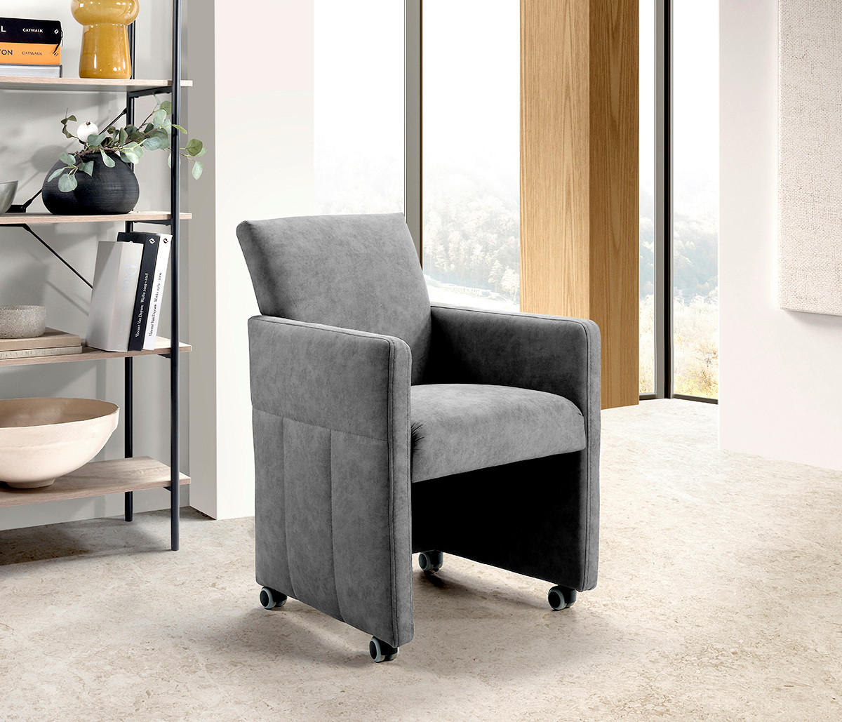 ŽIDLE S PODRUČKAMI, vzhled kůže,  - Moderní, dřevo/kompozitní dřevo (63/72cm) - Livetastic