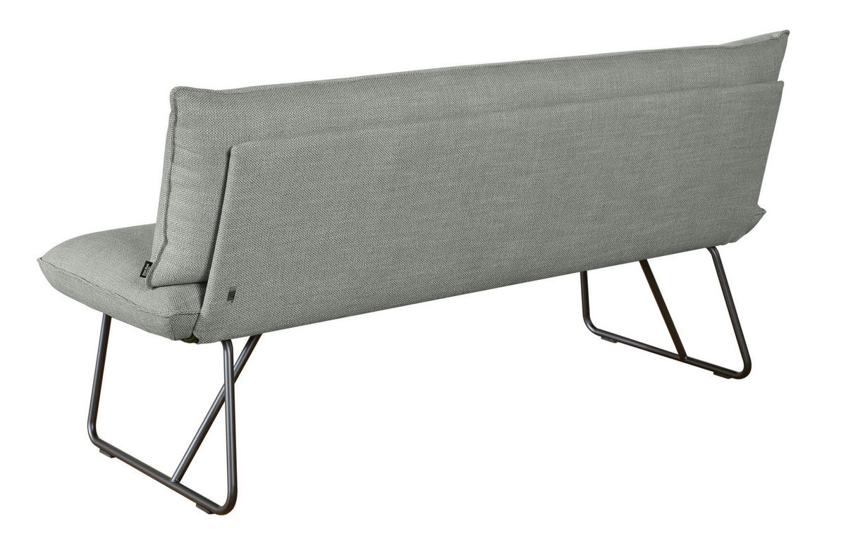 SITZBANK 180/90/70 cm Struktur Grau Metall  - Schwarz/Grau, Design, Textil/Metall (180/90/70cm) - Dieter Knoll