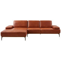 ECKSOFA Echtleder Cognac  - Cognac/Bronzefarben, Design, Leder/Holz (176/314cm) - Valnatura