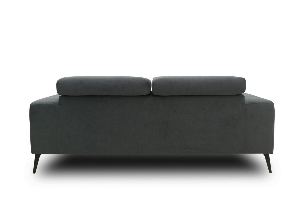 2-SITZER-SOFA TRENTO Mikrofaser Dunkelgrau  - Dunkelgrau/Schwarz, MODERN, Textil/Metall (208/79/104cm) - MID.YOU