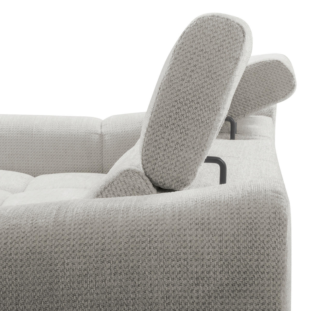 ECKSOFA  Webstoff Greige  - Greige/Schwarz, Design, Kunststoff/Textil (177/274cm) - Livetastic