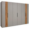 DREHTÜRENSCHRANK 301,9/223,3/62 cm 6-türig Grau, Wildeiche  - Wildeiche/Schwarz, Design, Holz/Holzwerkstoff (301,9/223,3/62cm) - Dieter Knoll