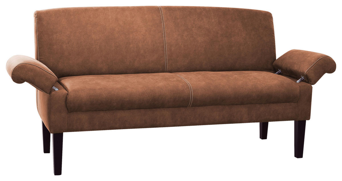 3-SITZER-SOFA in Mikrofaser Cognac  - Cognac/Beige, Konventionell, Holz/Textil (182/97/78cm) - Sit & More