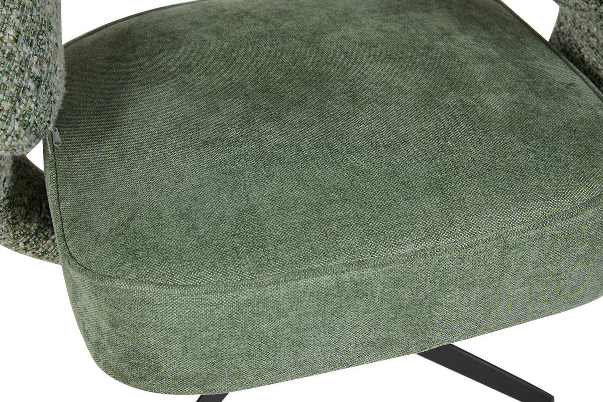 RELAXSESSELSET Leinenoptik Hocker    - Schwarz/Grün, Design, Textil/Metall (78/77-88/74cm) - Carryhome