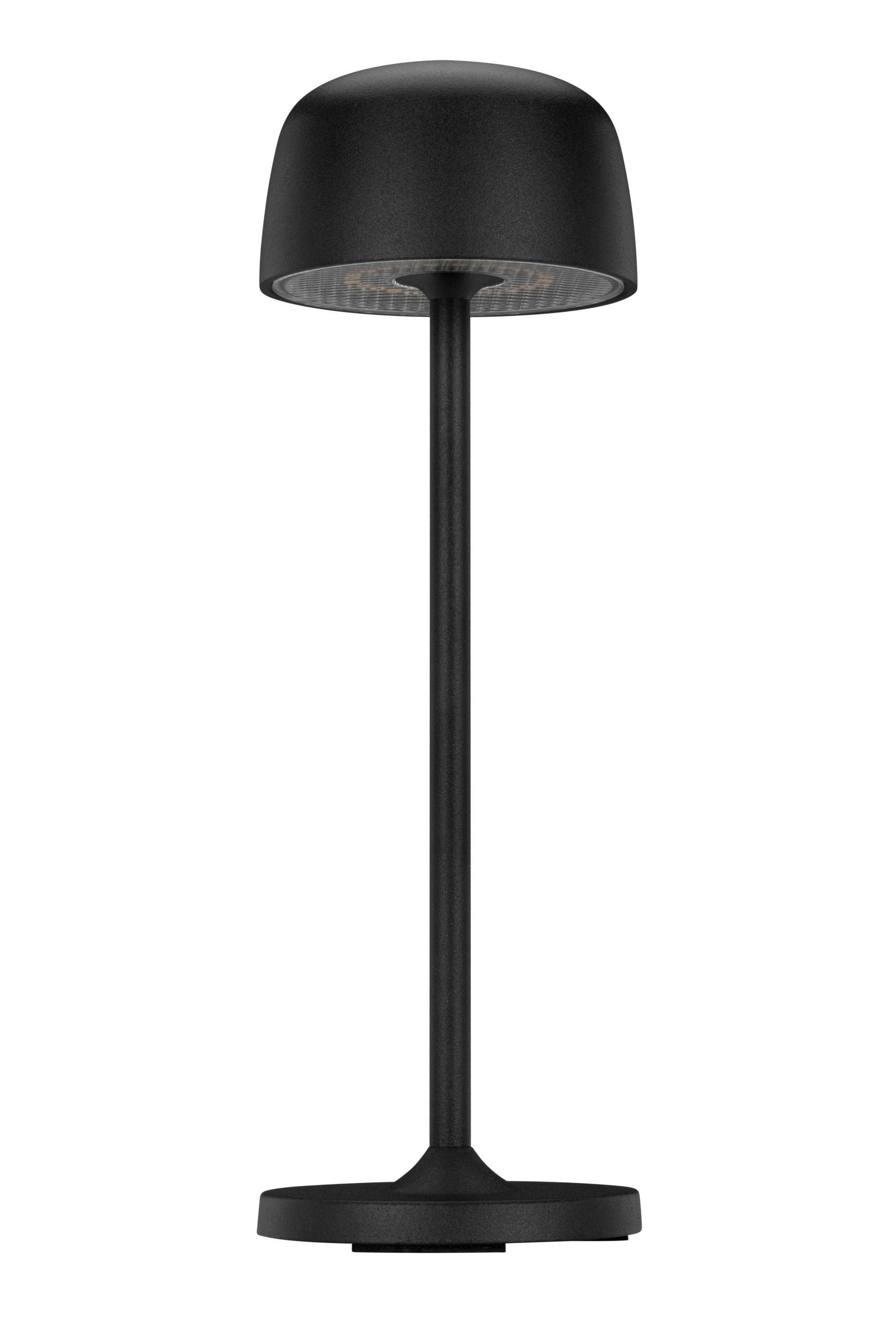 AKKU-TISCHLEUCHTE Las Vegas 7,6/24 cm   - Transparent/Schwarz, Design, Kunststoff/Metall (7,6/24cm) - Novel