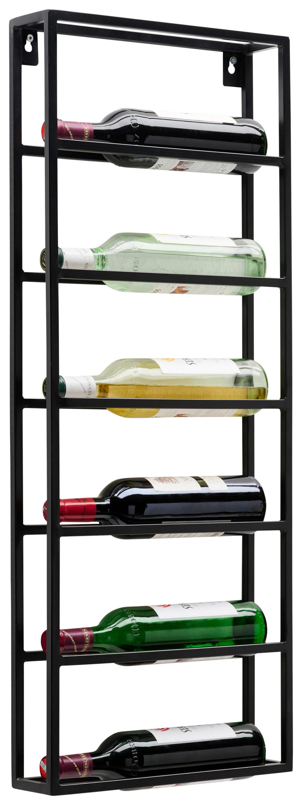 WEINREGAL 36/92/9 cm  - Schwarz, Trend, Metall (36/92/9cm) - Landscape