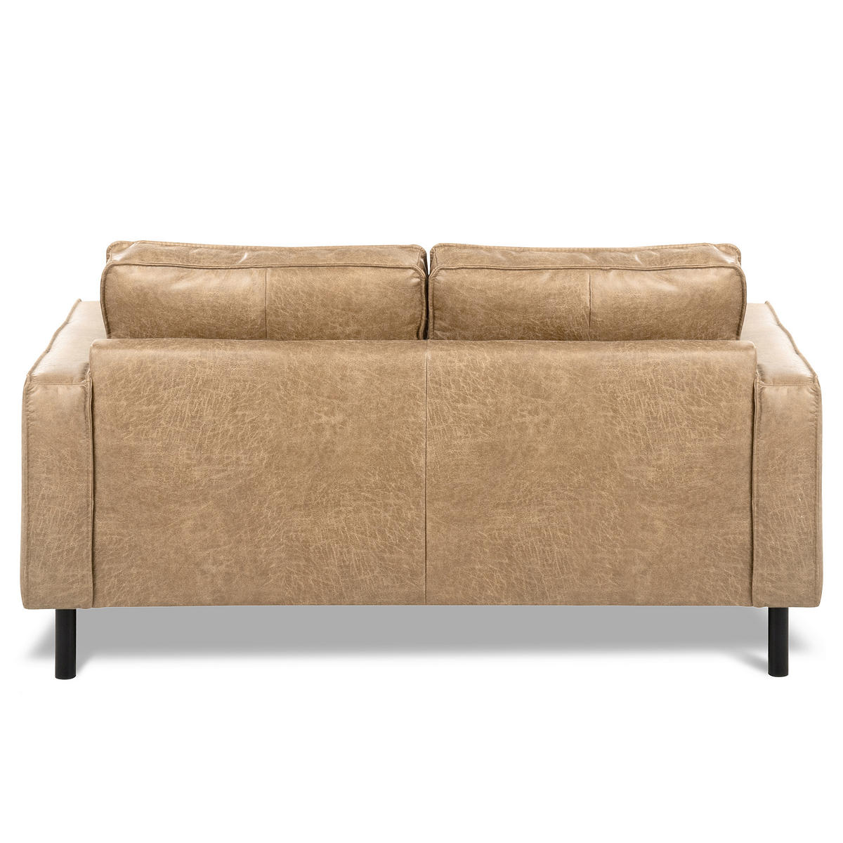 2-SITZER-SOFA Sandfarben Echtleder Lederlook  - Sandfarben, Design, Leder/Textil (148/85/92cm) - Livetastic