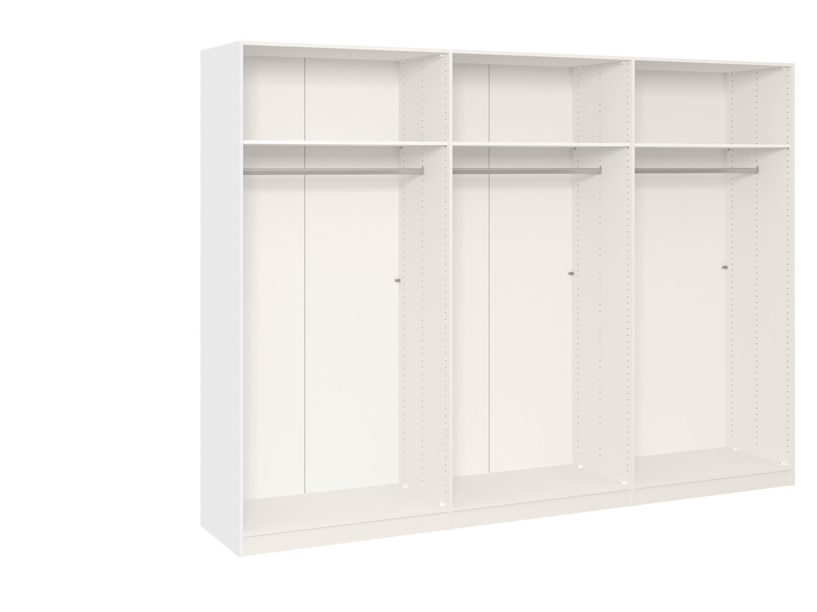 Thumbnail - Boxxx Kleiderschrank, Weiß, Eiche, Holzwerkstoff, 3 Fächer, 3 Schubladen, 303x215x59 cm, erweiterbar, Beimöbel erhältlic...