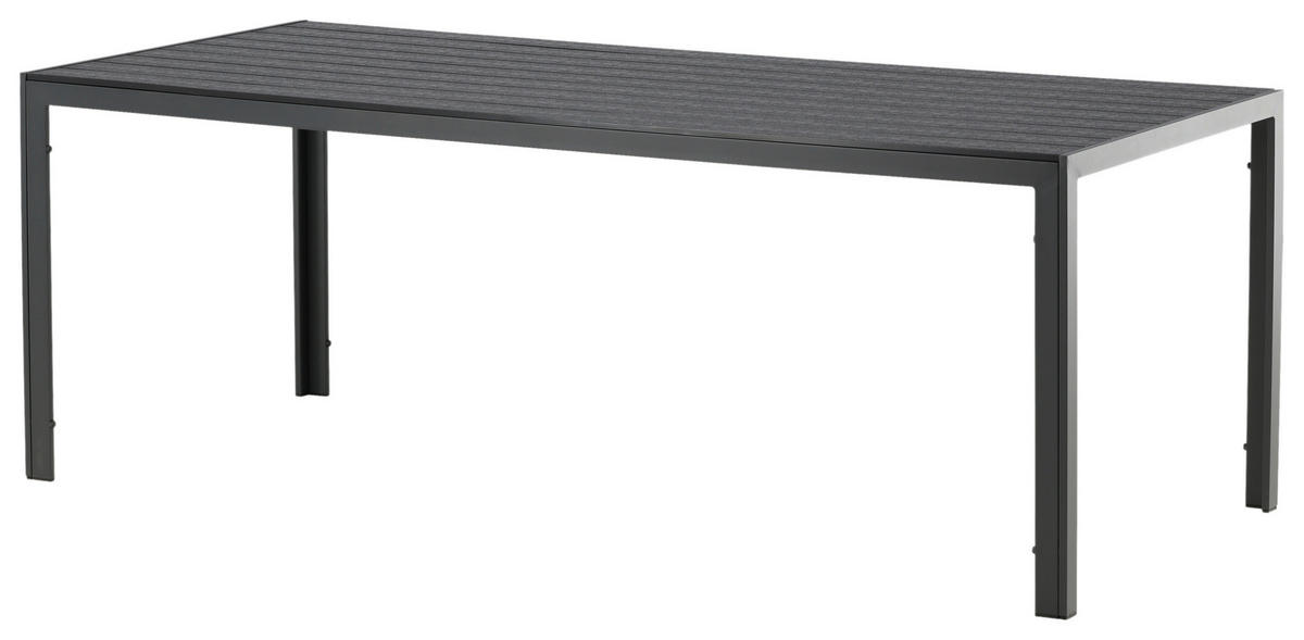 GARTENTISCH 205/90/73,5 cm Metall rechteckig  - Schwarz, KONVENTIONELL, Metall (205/90/73,5cm) - Gardenson