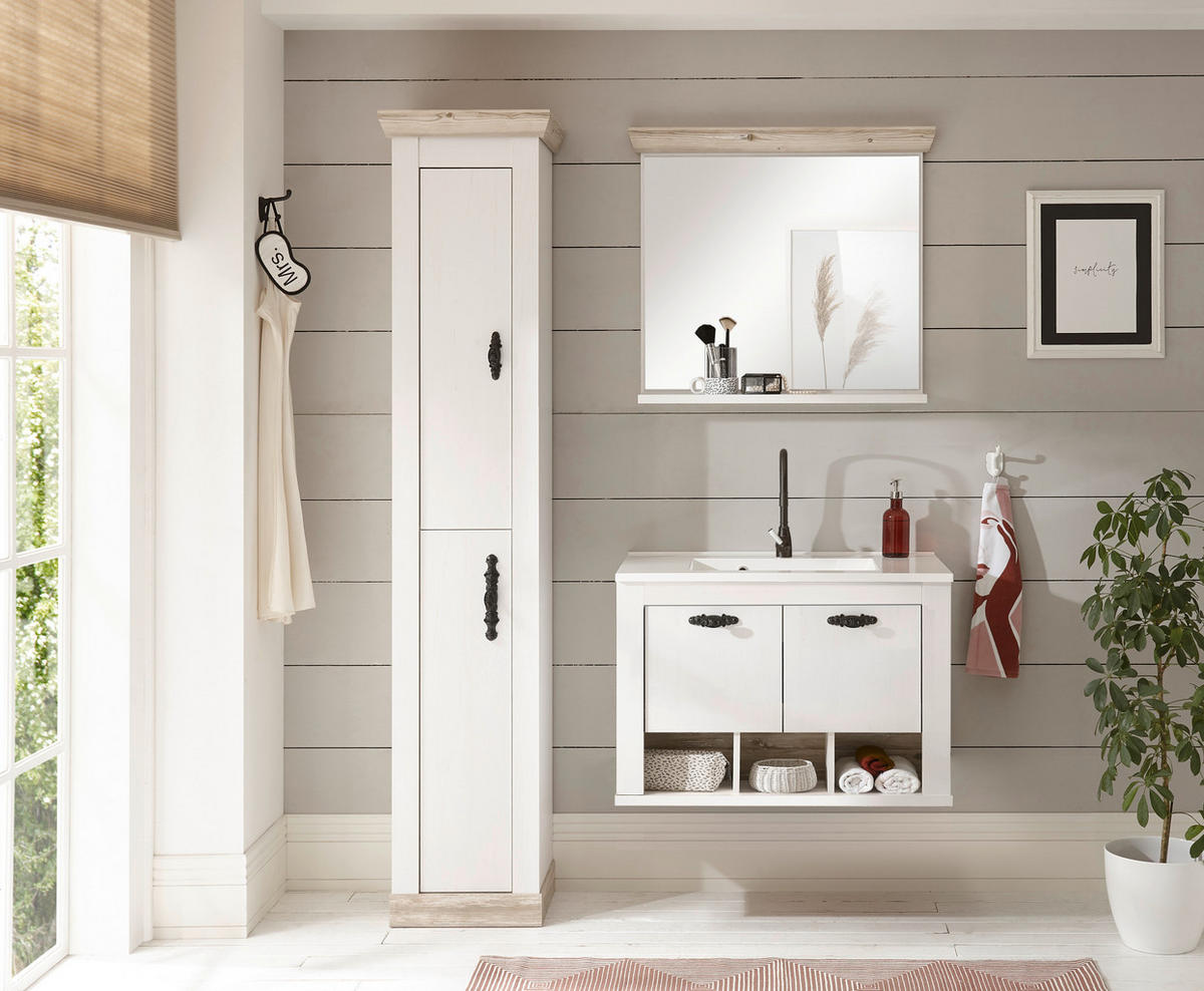 BADEZIMMER 3-teilig  in  - Schwarz/Weiß, Design, Naturmaterialien/Holzwerkstoff (143/200/46cm) - MID.YOU